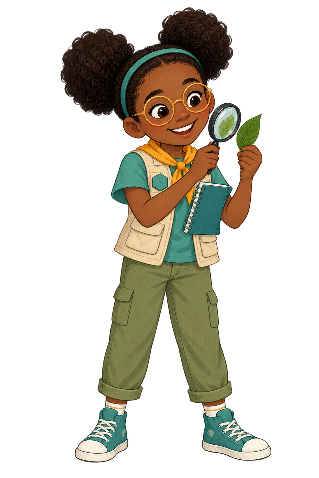 Maya with her magnifying glass